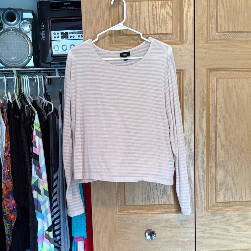 Light Pink Striped Long Sleeve Tee